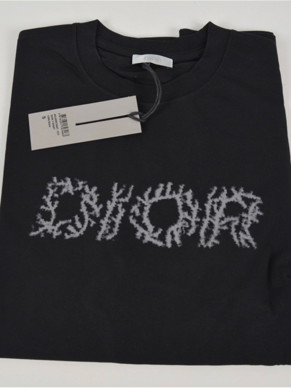 Dior Black Tee with Gray Graphic Logo - Picture 2 of 3